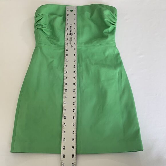 Lovers and Friends Valletta Leather Dress Women S Green Mini Lambswool Party Fun - Picture 11 of 14
